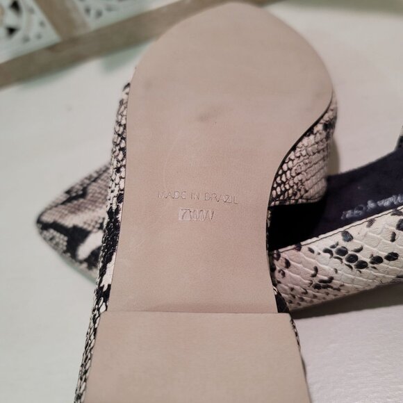 Walking Cradles Raya Snake Pointed Toe D'orsay Flats Slip on Shoes Sz 7WW Work - Picture 10 of 11